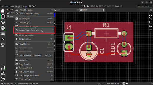 LibrePCB lppz archive export