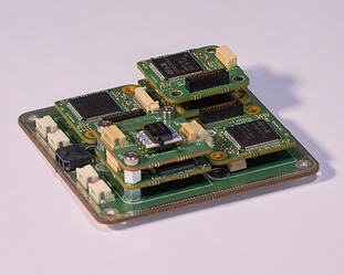 Carrier-board with H7-Skiths and Upper-Sensor-board