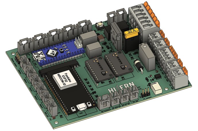 HydroBot mainboard PCB 3D view